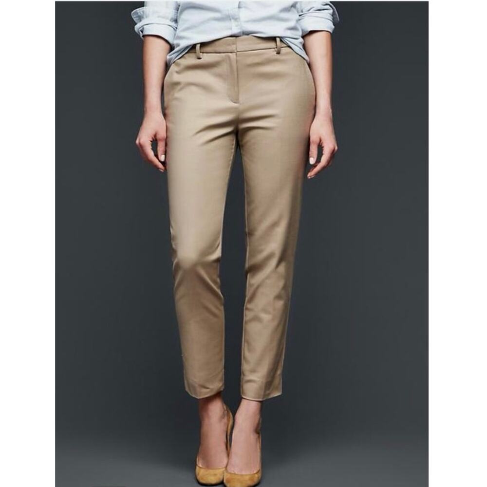 Gap Pants Slim Crop Khaki tan Size 8 Tall